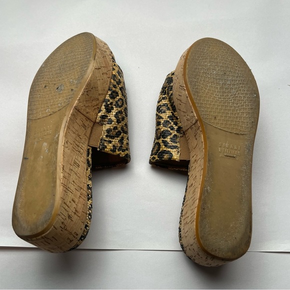 Stuart Weitzman Animal Print Cork Platform Sandals Size 8.5 - Picture 9 of 9
